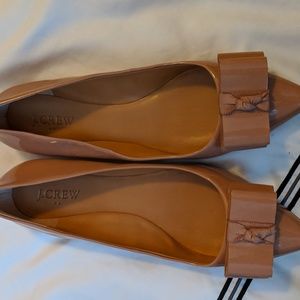 J crew nude bow flats